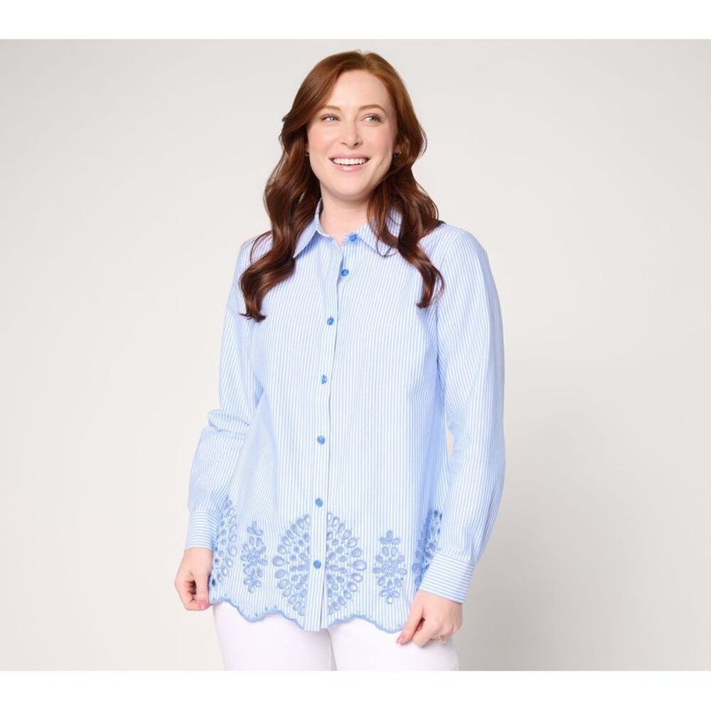 Joan Rivers Classics Collection Women's Top Petite PM Make Your Blue